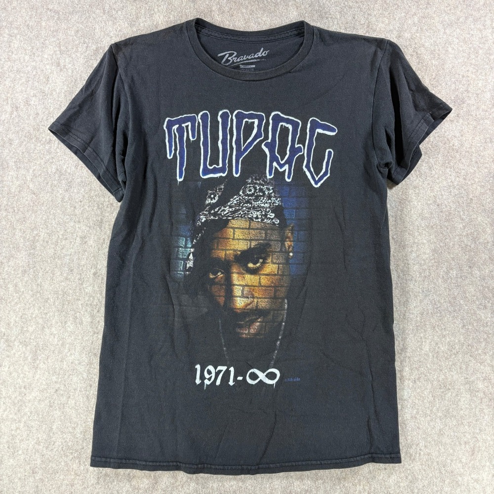 Tupac Shakur 2Pac T Shirt Bravado Mens Small Black 1971 Infinity Graphic Tee